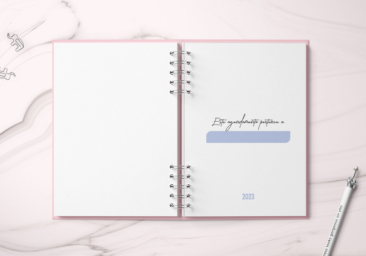 Agenda Profissional 2026 para Agendamento | Harmonia 1 dia por página - AZUL - Imagem 2