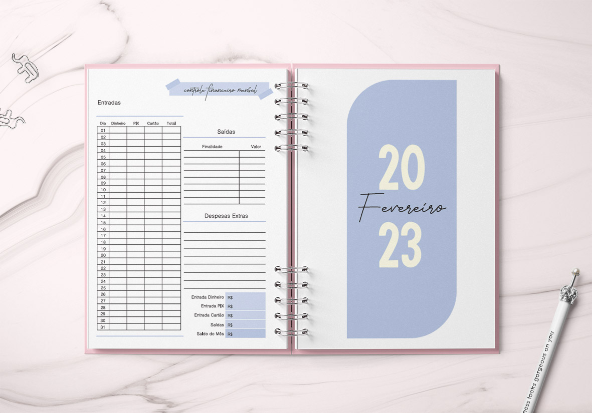 Agenda Profissional 2026 para Agendamento | Harmonia 1 dia por página - AZUL - Imagem 7