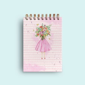 Bloquinho Capa Dura Menina com Flores